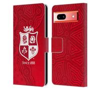 Head Case Designs Licenza Ufficiale British And Irish Lions Motivi Stemma Custodia Portafoglio in Pelle Compatibile con Google Pixel 7a