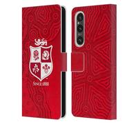 Head Case Designs Licenza Ufficiale British And Irish Lions Motivi Stemma Custodia Portafoglio in Pelle Compatibile con Sony Xperia 1 V 5G