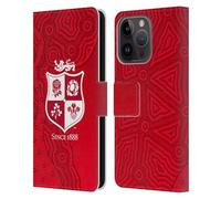 Head Case Designs Licenza Ufficiale British And Irish Lions Motivi Stemma Custodia Portafoglio in Pelle Compatibile con Apple iPhone 15 PRO