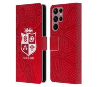 Head Case Designs Licenza Ufficiale British And Irish Lions Motivi Stemma Custodia Portafoglio in Pelle Compatibile con Samsung Galaxy S22 Ultra 5G