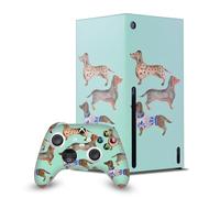 Head Case Designs Licenza Ufficiale Cat Coquillette Dachshunds Mix Arte Pacchetto Console Da Gioco Wrap E Pelle Per Controller Compatibile con Xbox Series X