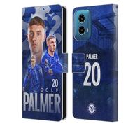 Head Case Designs Licenza Ufficiale Chelsea Football Club Cole Palmer 2024/25 Prima Squadra Custodia Portafoglio in Pelle Compatibile con Motorola Moto G34 5G
