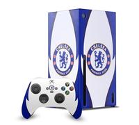 Head Case Designs Licenza Ufficiale Chelsea Football Club Dettagli laterali Arte Pacchetto Console Da Gioco Wrap E Pelle Per Controller Compatibile con Xbox Series X
