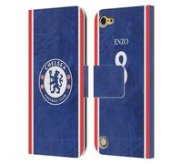 Head Case Designs Licenza Ufficiale Chelsea Football Club Enzo Fernández 2025/26 Giocatori Home Kit Custodia Portafoglio in Pelle Compatibile con Apple iPod Touch 5G 5th Gen