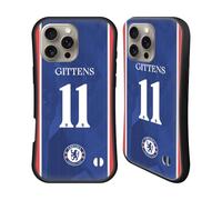 Head Case Designs Licenza Ufficiale Chelsea Football Club Jamie Gittens 2025/26 Giocatori Divisa Casa 2° Gruppo Custodia Cover Ibrida Compatibile con Apple iPhone 16 PRO Max