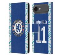 Head Case Designs Licenza Ufficiale Chelsea Football Club João Félix 2022/23 Giocatori Home Kit Custodia Portafoglio in Pelle Compatibile con Apple iPhone 17 Air