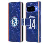 Head Case Designs Licenza Ufficiale Chelsea Football Club João Félix 2024/25 Giocatori Home Kit Custodia Portafoglio in Pelle Compatibile con Google Pixel 10