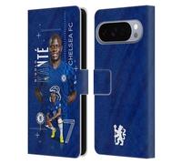 Head Case Designs Licenza Ufficiale Chelsea Football Club N'Golo Kanté 2021/22 Prima Squadra Custodia Portafoglio in Pelle Compatibile con Google Pixel 10 Pro XL
