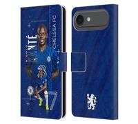 Head Case Designs Licenza Ufficiale Chelsea Football Club N'Golo Kanté 2021/22 Prima Squadra Custodia Portafoglio in Pelle Compatibile con Apple iPhone 17 Air