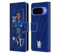 Head Case Designs Licenza Ufficiale Chelsea Football Club N'Golo Kanté 2021/22 Prima Squadra Custodia Portafoglio in Pelle Compatibile con Google Pixel 10