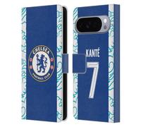 Head Case Designs Licenza Ufficiale Chelsea Football Club N'Golo Kanté 2022/23 Giocatori Home Kit Custodia Portafoglio in Pelle Compatibile con Google Pixel 10 Pro XL