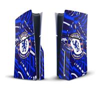 Head Case Designs Licenza Ufficiale Chelsea Football Club Pennello Astratto Arte Vinile Sticker Gaming Pelle Adesivo Compatibile con Sony Playstation 5 PS5 Slim/PRO Disc Edition Console