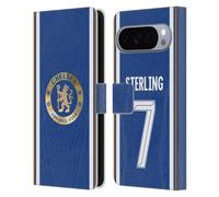 Head Case Designs Licenza Ufficiale Chelsea Football Club Raheem Sterling 2023/24 Giocatori Home Kit Custodia Portafoglio in Pelle Compatibile con Google Pixel 10 Pro XL