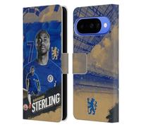 Head Case Designs Licenza Ufficiale Chelsea Football Club Raheem Sterling 2023/24 Prima Squadra Custodia Portafoglio in Pelle Compatibile con Google Pixel 10