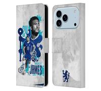 Head Case Designs Licenza Ufficiale Chelsea Football Club Reece James 2022/23 Prima Squadra Custodia Portafoglio in Pelle Compatibile con Apple iPhone 17 PRO