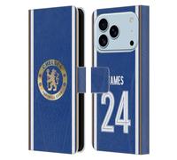 Head Case Designs Licenza Ufficiale Chelsea Football Club Reece James 2023/24 Giocatori Home Kit Custodia Portafoglio in Pelle Compatibile con Apple iPhone 17 PRO