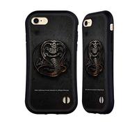 Head Case Designs Licenza Ufficiale Cobra Kai Logo Metallico Grafiche Custodia Cover Ibrida Compatibile con Apple iPhone 7/8 / SE 2020 & 2022