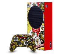 Head Case Designs Licenza Ufficiale Cobra Kai Logo Mischiati Iconico Pacchetto Console Da Gioco Wrap E Pelle Per Controller Compatibile con Xbox Series S Console & Controller Bundle