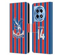 Head Case Designs Licenza Ufficiale Crystal Palace FC Jean-Philippe Mateta 2025/26 Giocatori Home Kit Custodia Portafoglio in Pelle Compatibile con OnePlus 12R