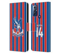 Head Case Designs Licenza Ufficiale Crystal Palace FC Jean-Philippe Mateta 2025/26 Giocatori Home Kit Custodia Portafoglio in Pelle Compatibile con Motorola Moto G Play (2023)