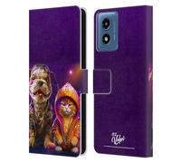 Head Case Designs Licenza Ufficiale D.S. Valori Amici Dell'Hip Hop Kitty E Cucciolo Custodia Portafoglio in Pelle Compatibile con Motorola Moto G Play (2024)