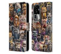 Head Case Designs Licenza Ufficiale D.S. Valori Il Regno di Kitty Kitty E Cucciolo Custodia Portafoglio in Pelle Compatibile con Oppo Reno10 PRO+