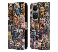 Head Case Designs Licenza Ufficiale D.S. Valori Il Regno di Kitty Kitty E Cucciolo Custodia Portafoglio in Pelle Compatibile con Oppo Reno10 5G / Reno10 PRO 5G