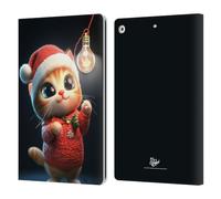 Head Case Designs Licenza Ufficiale D.S. Valori Luce Natalizia per Gattini Kitty E Cucciolo Custodia Portafoglio in Pelle Compatibile con Apple iPad 10.2 2019/2020/2021