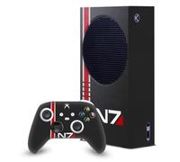 Head Case Designs Licenza Ufficiale EA Bioware Mass Effect N7 Logo Grafiche Pacchetto Console Da Gioco Wrap E Pelle Per Controller Compatibile con Xbox Series S
