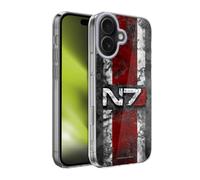 Head Case Designs Licenza Ufficiale EA Bioware Mass Effect N7 Logo Stressato Grafiche Custodia in Gel [Protezione di Grado Militare] Compatibile con Apple iPhone 17