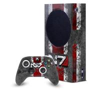 Head Case Designs Licenza Ufficiale EA Bioware Mass Effect N7 Logo Stressato Grafiche Pacchetto Console Da Gioco Wrap E Pelle Per Controller Compatibile con Xbox Series S