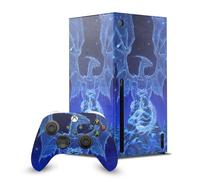Head Case Designs Licenza Ufficiale Ed Beard Jr Spirito Invernale Draghi Pacchetto Console Da Gioco Wrap E Pelle Per Controller Compatibile con Xbox Series X