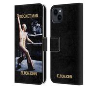 Head Case Designs Licenza Ufficiale Elton John Arte Chiave 3 Rocketman Custodia Portafoglio in Pelle Compatibile con Apple iPhone 15 Plus