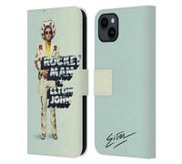 Head Case Designs Licenza Ufficiale Elton John Rocket Man Single Opera d'Arte Custodia Portafoglio in Pelle Compatibile con Apple iPhone 15 Plus