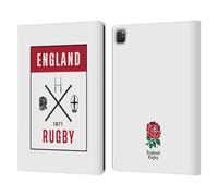 Head Case Designs Licenza Ufficiale England Rugby Union Icone Rosa Rossa Custodia Portafoglio in Pelle Compatibile con Apple iPad PRO 13 M4 2024