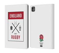 Head Case Designs Licenza Ufficiale England Rugby Union Icone Rosa Rossa Custodia Portafoglio in Pelle Compatibile con Apple iPad PRO 11 M4 2024