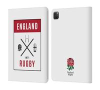 Head Case Designs Licenza Ufficiale England Rugby Union Icone Rosa Rossa Custodia Portafoglio in Pelle Compatibile con Apple iPad PRO 11 2020/2021 / 2022
