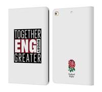 Head Case Designs Licenza Ufficiale England Rugby Union Together Greater Logo Rosa Rossa Custodia Portafoglio in Pelle Compatibile con Apple iPad 9.7 2017 / iPad 9.7 2018