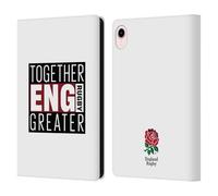 Head Case Designs Licenza Ufficiale England Rugby Union Together Greater Logo Rosa Rossa Custodia Portafoglio in Pelle Compatibile con Apple iPad Mini (2021/2024)