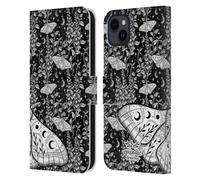 Head Case Designs Licenza Ufficiale Episodic Drawing Bianco Modelli di Falene Custodia Portafoglio in Pelle Compatibile con Apple iPhone 15 Plus