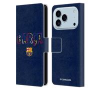 Head Case Designs Licenza Ufficiale FC Barcelona Barca al Neon Grafica Custodia Portafoglio in Pelle Compatibile con Apple iPhone 17 PRO