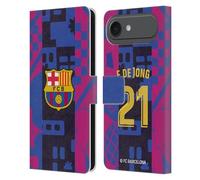 Head Case Designs Licenza Ufficiale FC Barcelona Frenkie de Jong 2021/22 Giocatori Kit Third Gruppo 1 Custodia Portafoglio in Pelle Compatibile con Apple iPhone 17 Air