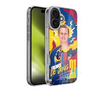 Head Case Designs Licenza Ufficiale FC Barcelona Frenkie de Jong 2022/23 Prima Squadra Custodia in Gel [Protezione di Grado Militare] Compatibile con Apple iPhone 17