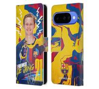 Head Case Designs Licenza Ufficiale FC Barcelona Frenkie de Jong 2022/23 Prima Squadra Custodia Portafoglio in Pelle Compatibile con Google Pixel 10