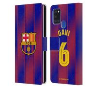 Head Case Designs Licenza Ufficiale FC Barcelona GAVI 2025/26 Giocatori Home Kit Custodia Portafoglio in Pelle Compatibile con Samsung Galaxy A21s (2020)
