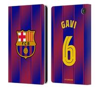 Head Case Designs Licenza Ufficiale FC Barcelona GAVI 2025/26 Giocatori Home Kit Custodia Portafoglio in Pelle Compatibile con Amazon Fire 7 2022