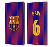 Head Case Designs Licenza Ufficiale FC Barcelona GAVI 2025/26 Giocatori Home Kit Custodia Portafoglio in Pelle Compatibile con Amazon Fire Max 11 2023