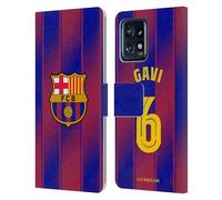 Head Case Designs Licenza Ufficiale FC Barcelona GAVI 2025/26 Giocatori Home Kit Custodia Portafoglio in Pelle Compatibile con Moto Edge 40 PRO/Plus 2023