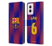 Head Case Designs Licenza Ufficiale FC Barcelona GAVI 2025/26 Giocatori Home Kit Custodia Portafoglio in Pelle Compatibile con Motorola Moto G Power (2024)