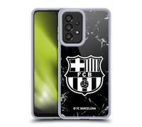Head Case Designs Licenza Ufficiale FC Barcelona Marmoreo Nero Modelli Cresta Custodia in Gel [Protezione di Grado Militare] Compatibile con Galaxy A33 5G (2022)